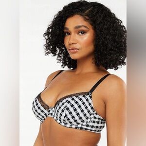 NWT Savage X Fenty Gingham Remix Unlined Plunge Bra